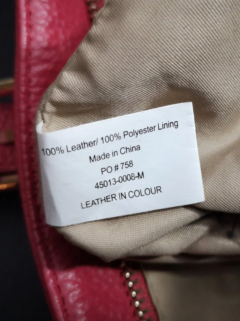 Raisa by Heys Pink Adjustable Strap Pebble Finish Leather Large Tote Bag Lined - Picture 5 of 15